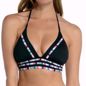 La Blanca Catalina Triangle Halter Tassel‎ Tie Vacation Pool Boho Bikini Top 14